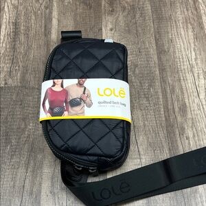 NWT Lole Black Quilted Belt Bag Size OS